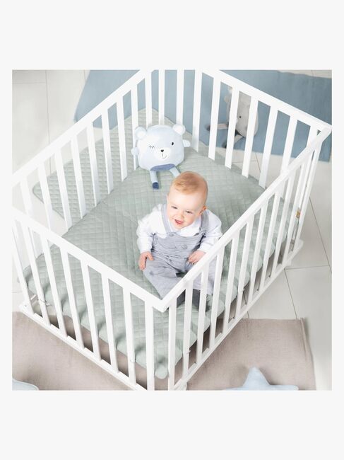 Roba Style Kravlegård med Hjul, White & Green