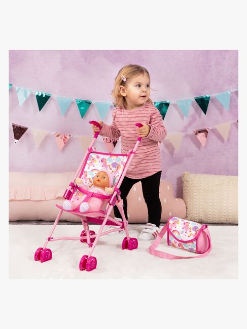 Bayer Design Dukkevogn Buggy Sæt med Dukke, Pink
