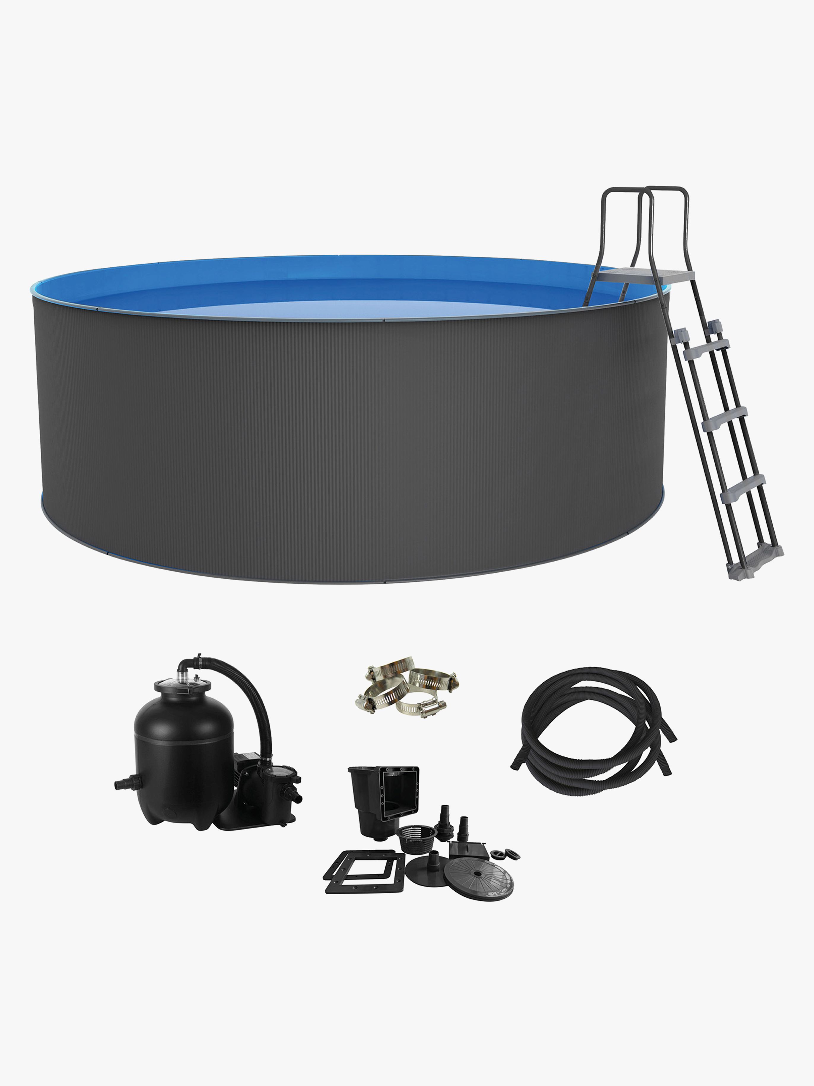 Swim &  Fun Santorini XL Pool 460x120 cm, Grå, Badebassin til børn
