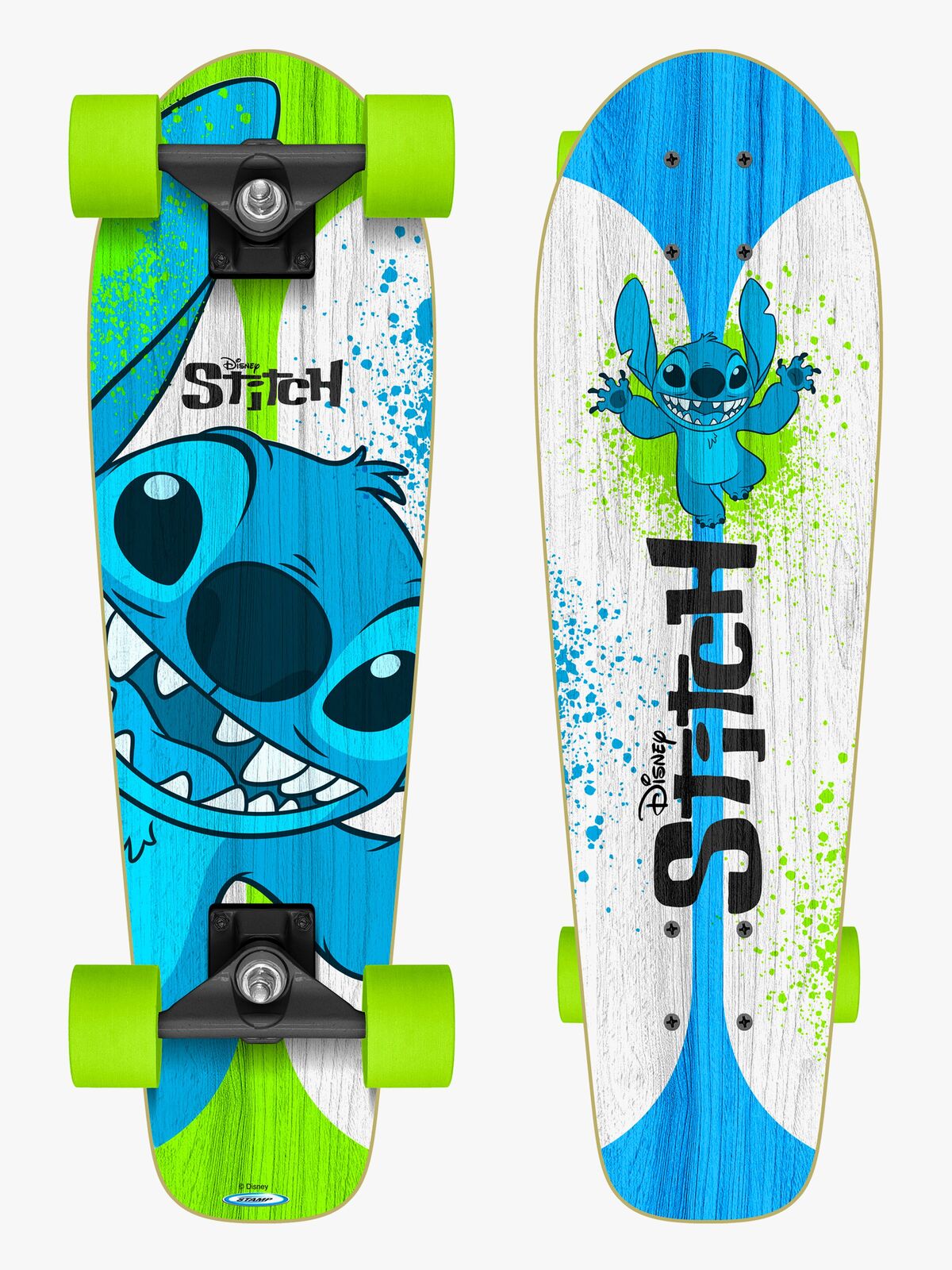 Stamp Stitch Crusier Skateboard, Blå/Hvid