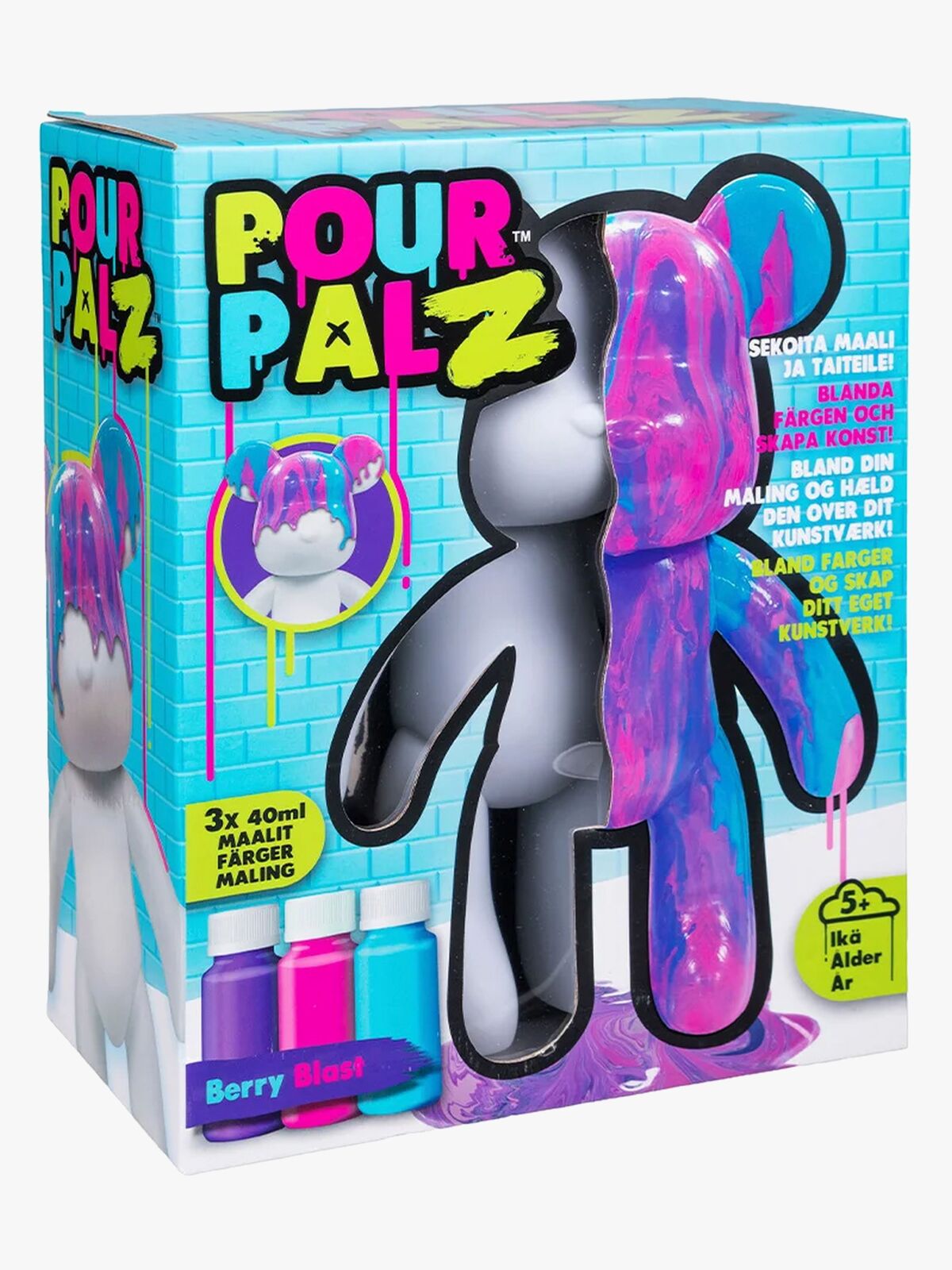TOYMONSTER POUR PALZ DIY-sæt Mal Din Egen Bjørn, Berry Blast