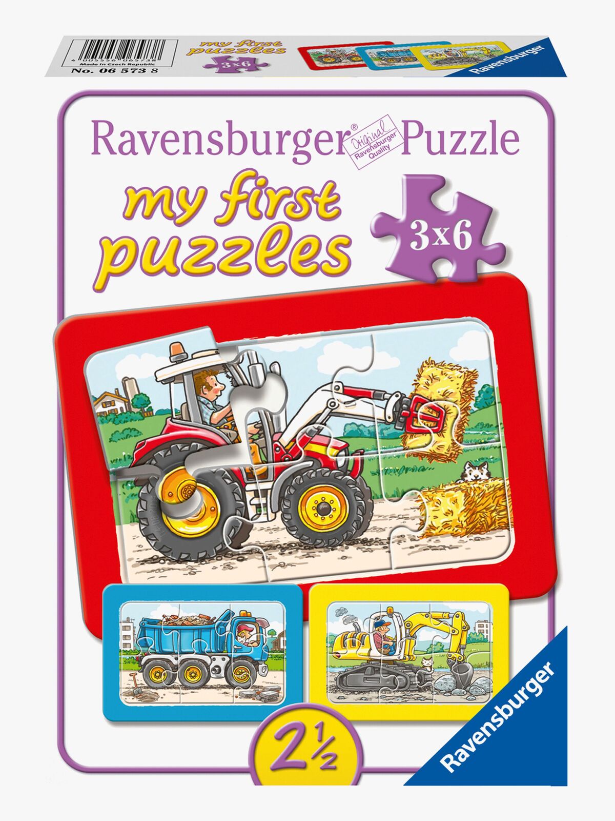 Ravensburger Puslespil Arbejdskøretøjer 3x6 Brikker