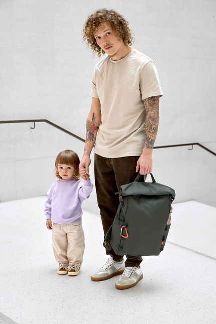 Lässig Outdoor Pusletaske Rygsæk med Roll-top-åbning, Dark Olive