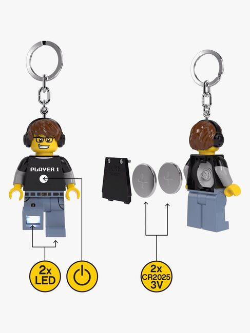 LEGO® Minifigure™ Videospil Dreng Nøglering med LED-lys
