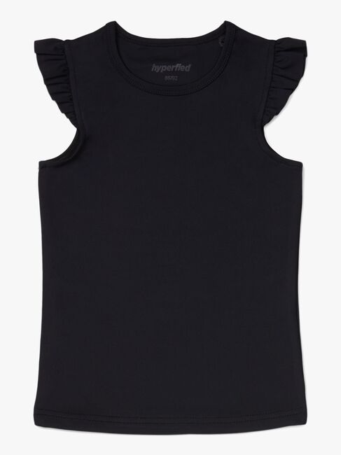 Hyperfied Frill Tank Top, Anthracite