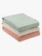 Hauck Cuddle N Clean Tæppe/ Stofble i Musselin 3-pak, Sage/Beige/Cork