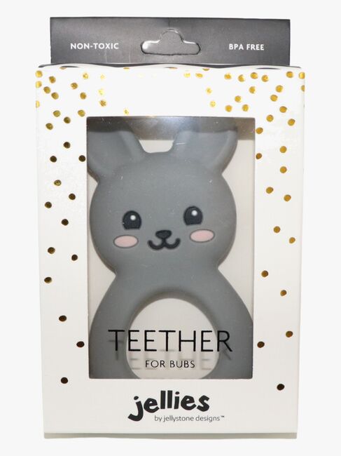 Jellystone Designs  Kanin Bidering Silikone, Lysegrå