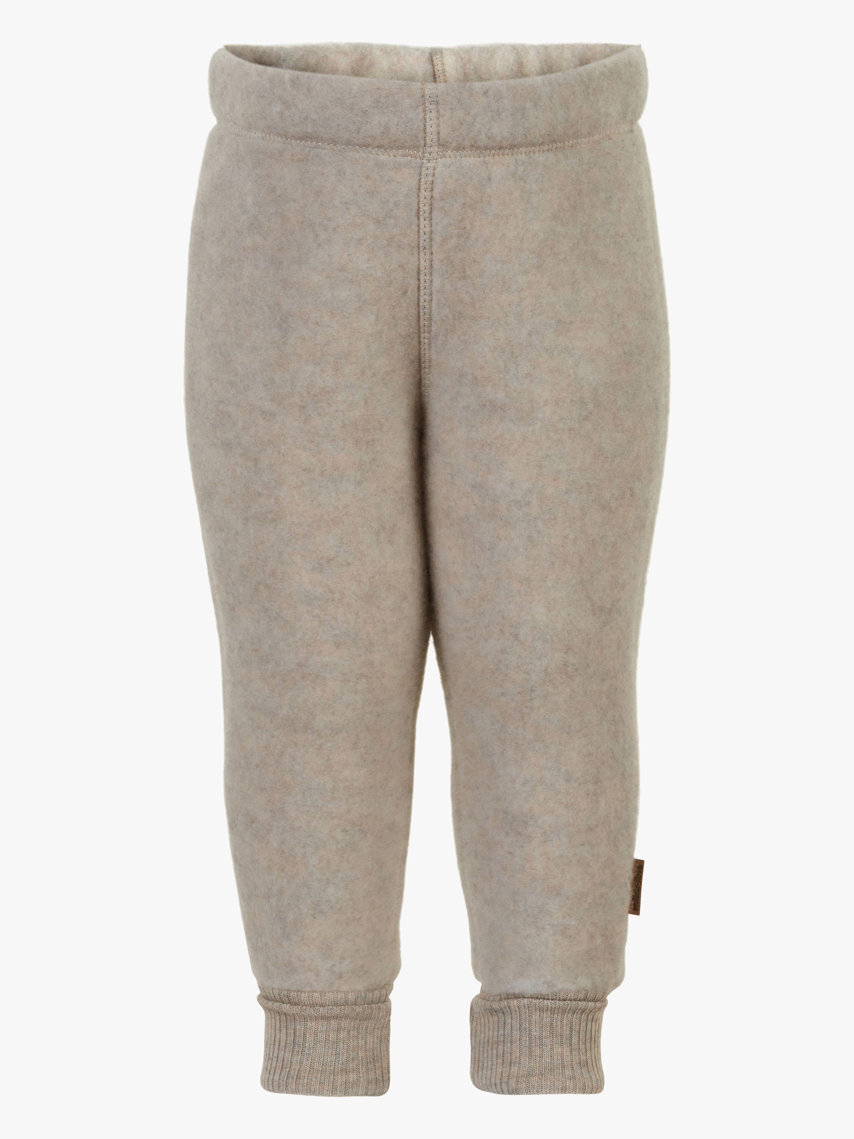 Mikk-Line Fleecebukser Merinould, Melange Offwhite, 116