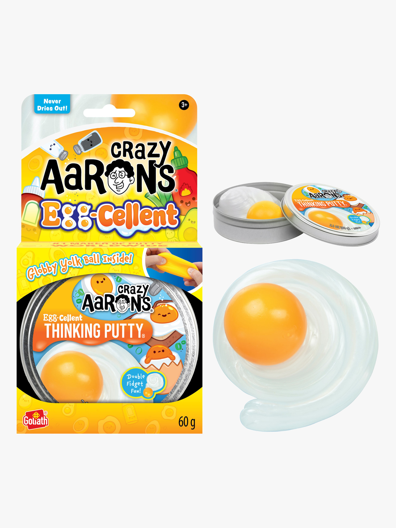 Crazy Aarons Thinking Putty Slim 60 g, Egg-Cellent