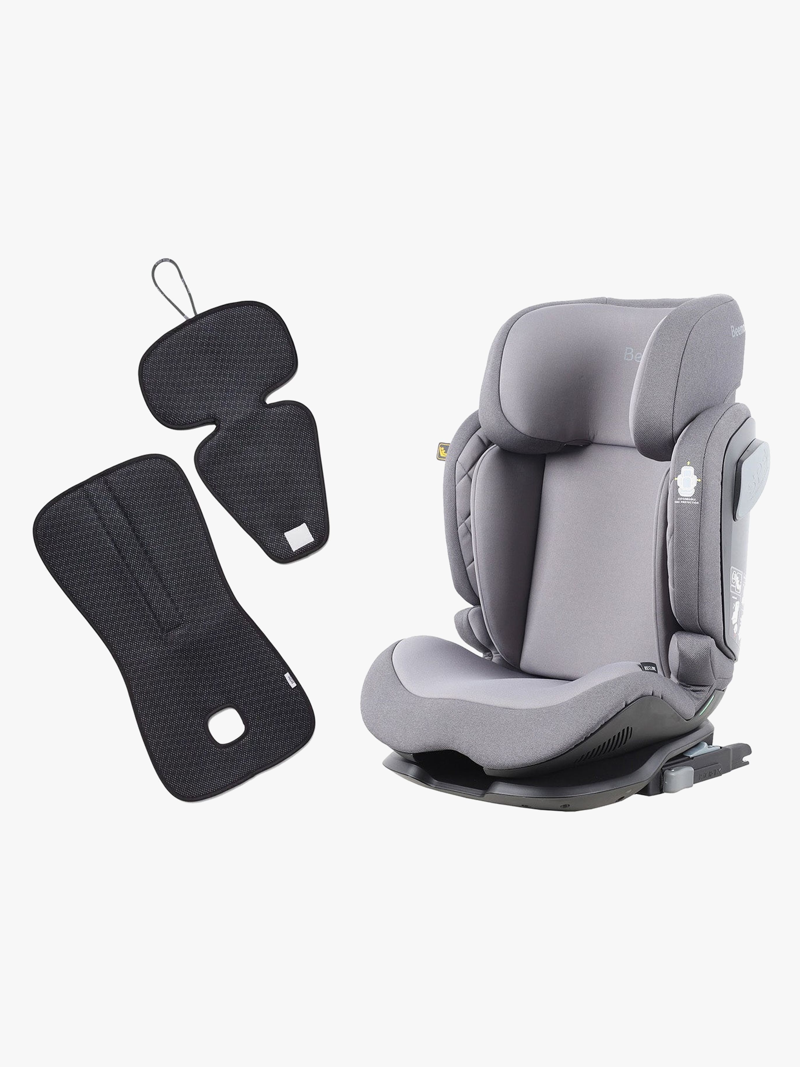 Beemoo Recline i-Size Autostol inkl. Ventilerende Hynde, Mineral Grey/Antracit