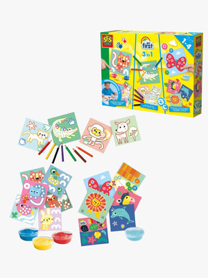 SES Creative 3-i-1 Kreasæt My First Fingermaling Farvelægning & Former