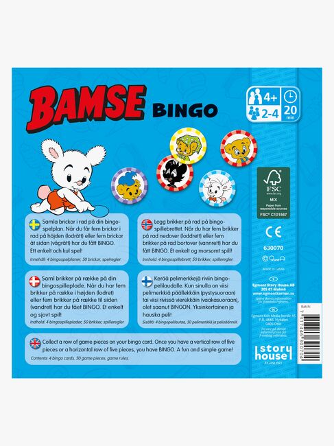 Kärnan Bamse Verdens Stærkeste Bjørn Bingo