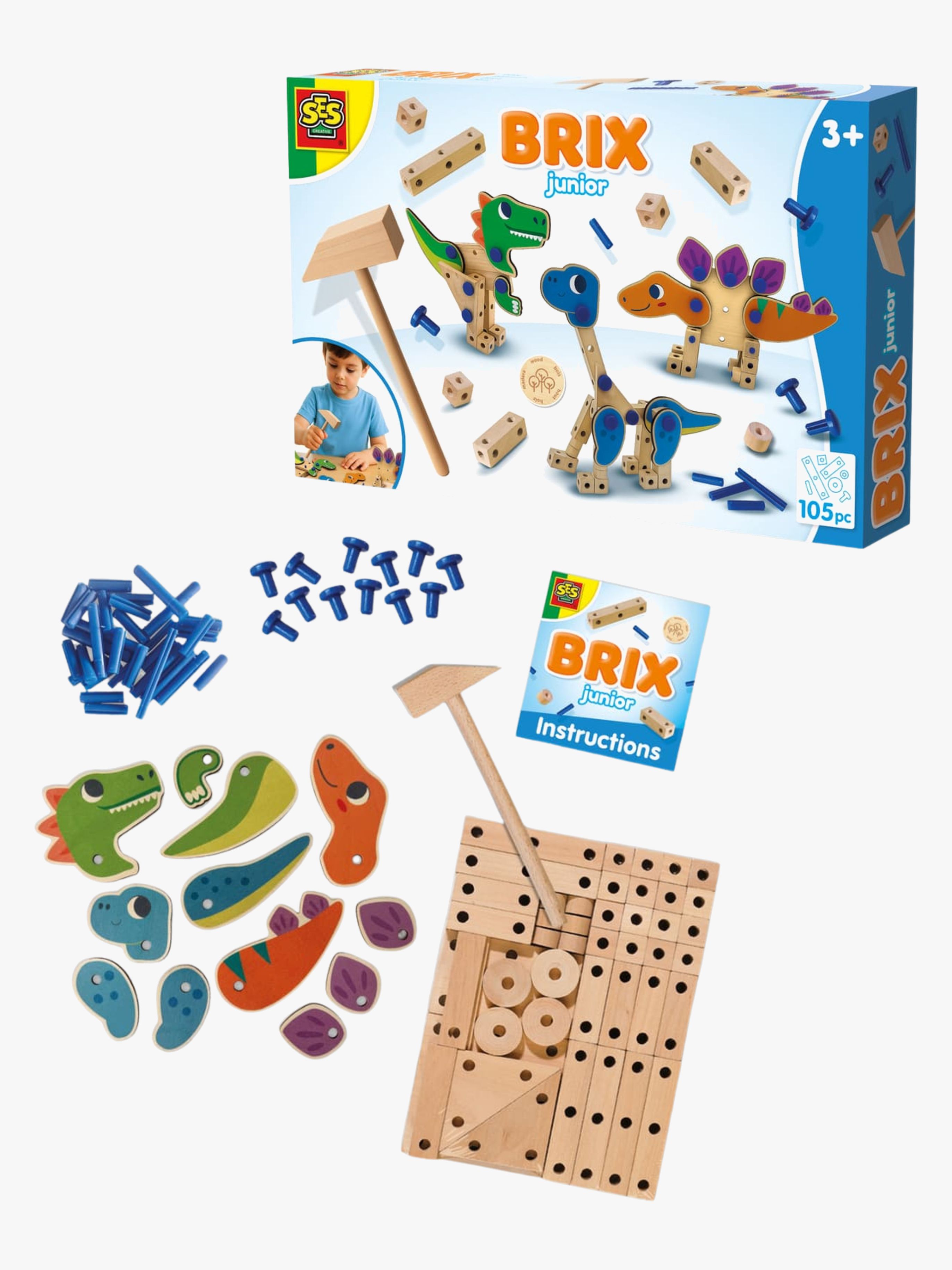 SES Creative Brix Junior Tømrersæt Dinosaurer