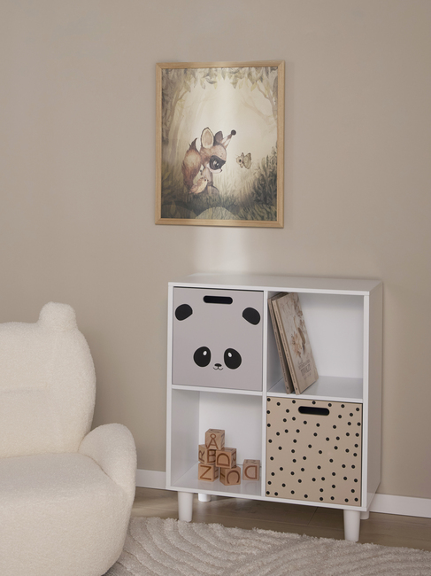 Alice & Fox DELTA Bogreol med Opbevaringskasse, Hvid