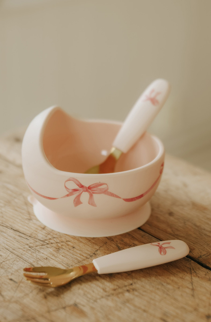 Elodie Skål Sæt Silikone, Rosy Bow