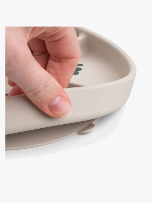 Done By Deer Tiny Farm Stick & Stay  Opdelt Silikonetallerken, Sand