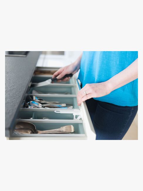 Safe & Care SureCatch Selvklæbende Lås til Øverste Skuffe, Hvid