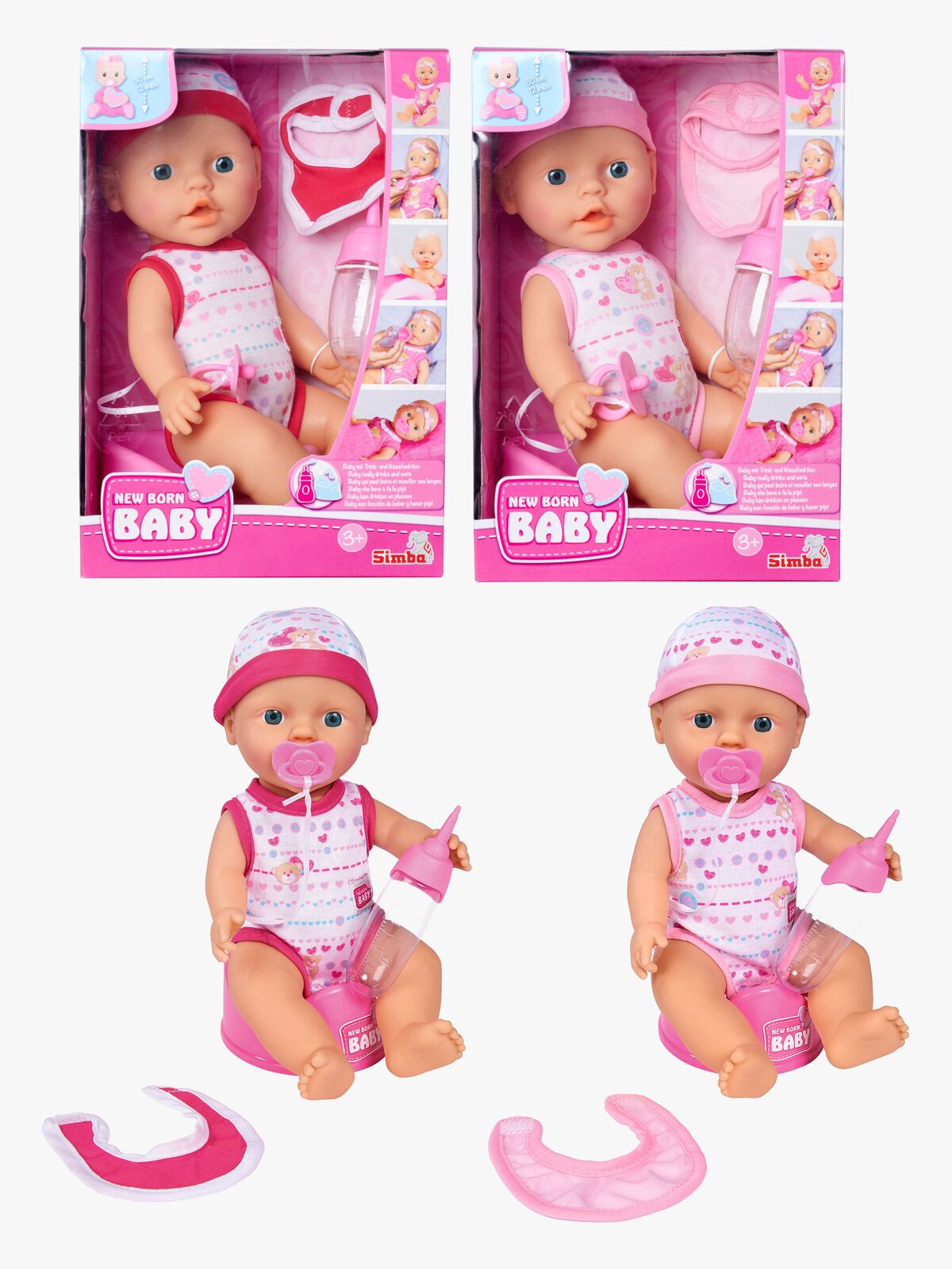 New Born Baby Dukke Spise-Tisse 30 cm Blandet Udvalg