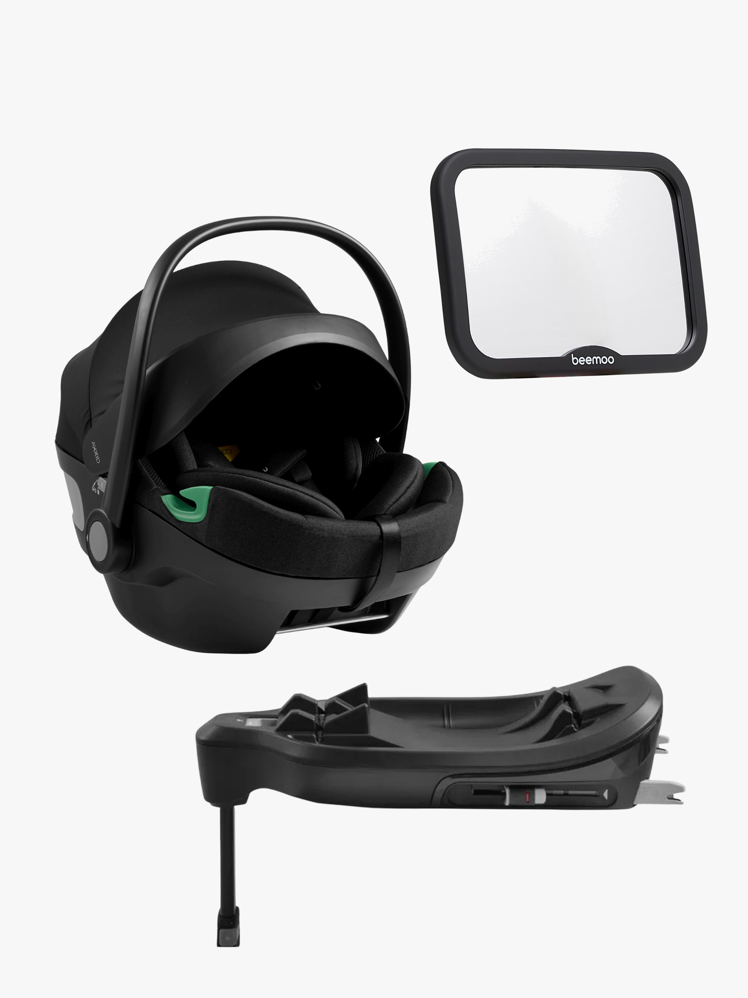 Axkid GOKID Autostol Baby inkl. Base & Bilspejl, Coastal Storm Black