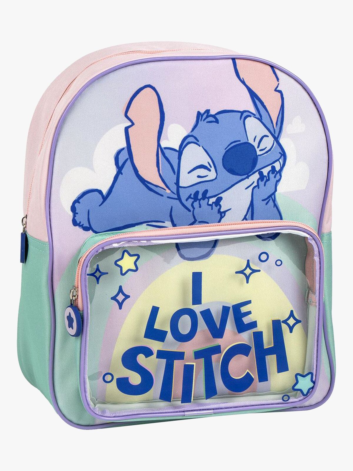 Disney Lilo & Stitch Rygsæk, Lyserød/Grøn