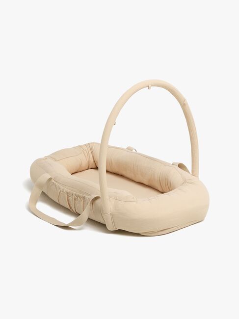 Alice & Fox ALBA Babynest med Håndtag, Beige Muslin