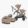 Cybex e-Gazelle S Tvillingevogn, Almond Beige/Taupe