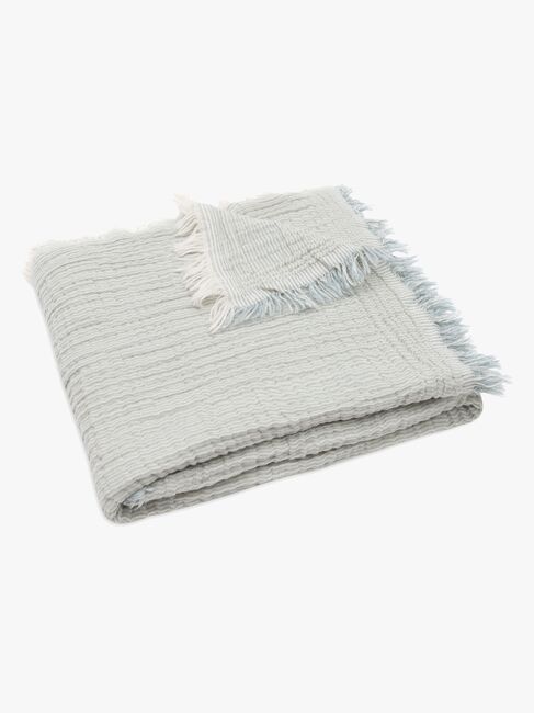 Jollein Tæppe/ Stofble i Musselin Fringe, Sea Green