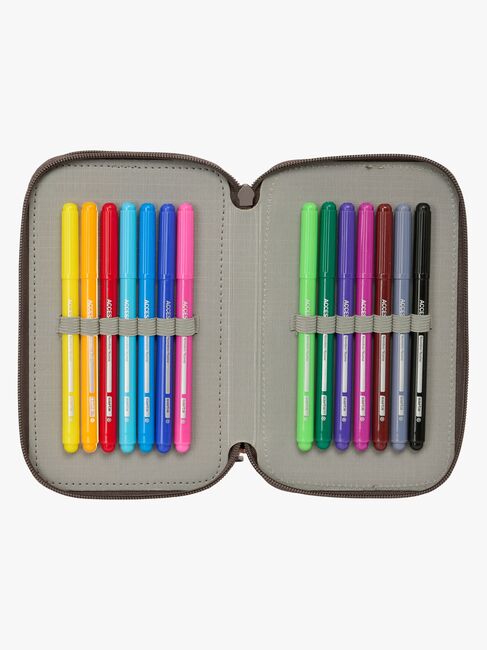 Jurassic World  Fyldt Penalhus med 3 Rum 37 Dele, Brun