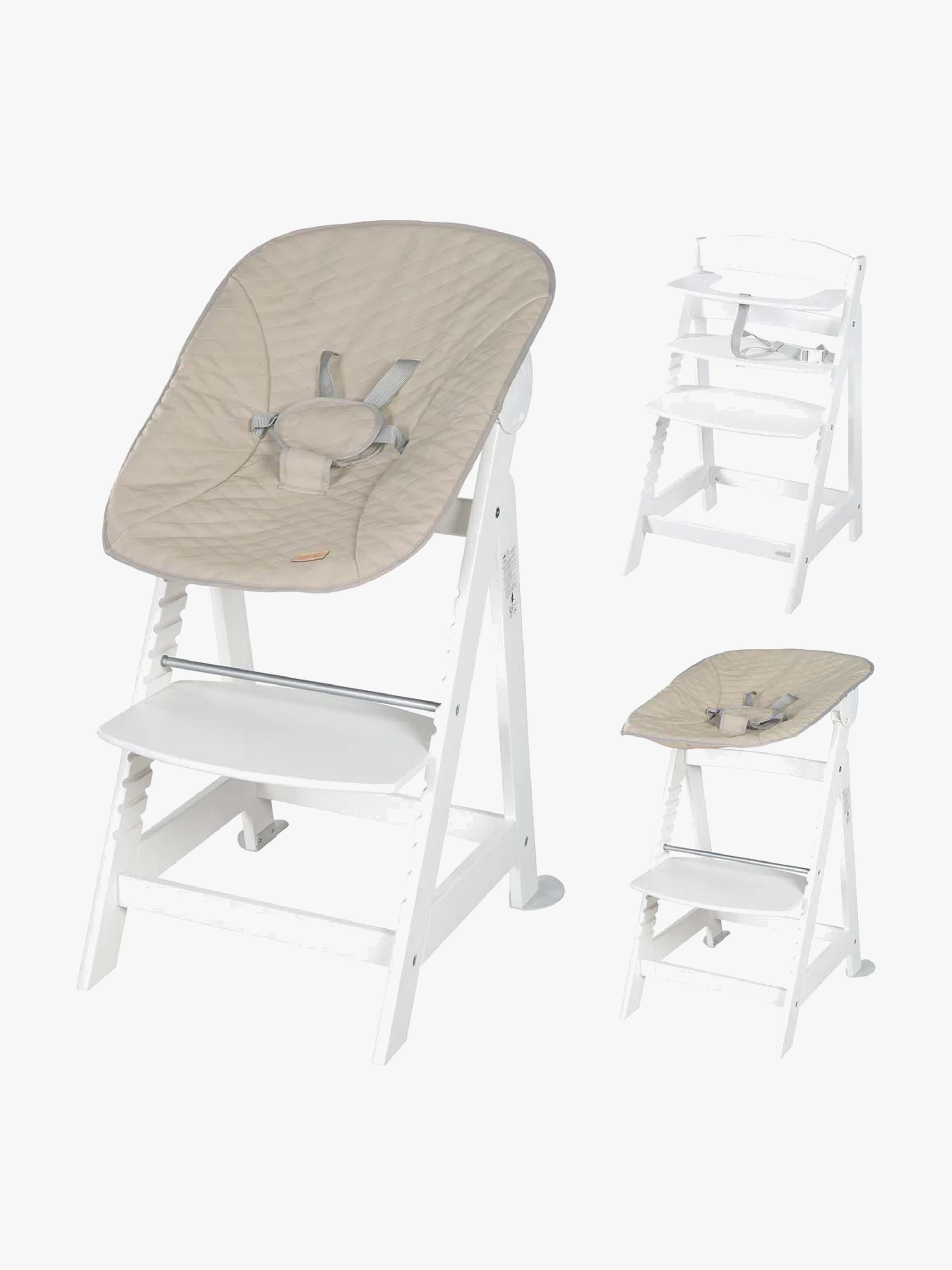 Roba Born Up 2-in-1 Højstol, White/Greyish Quilted