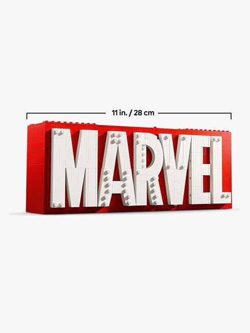 LEGO Super Heroes 76313 MARVEL-logo og minifigurer