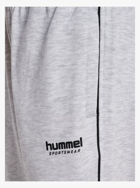 Hummel JR Loose Piping Joggingbukser, Light Grey Melange/Black