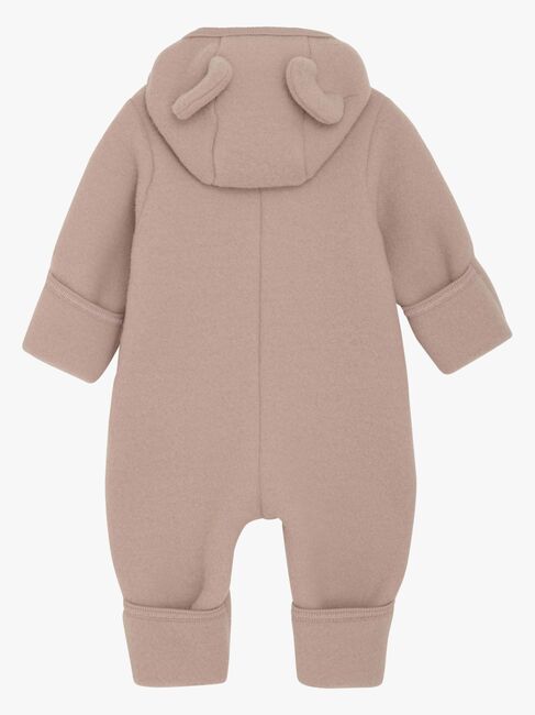 Huttelihut Flyverdragt Merinould med Ører, Mahogany Rose