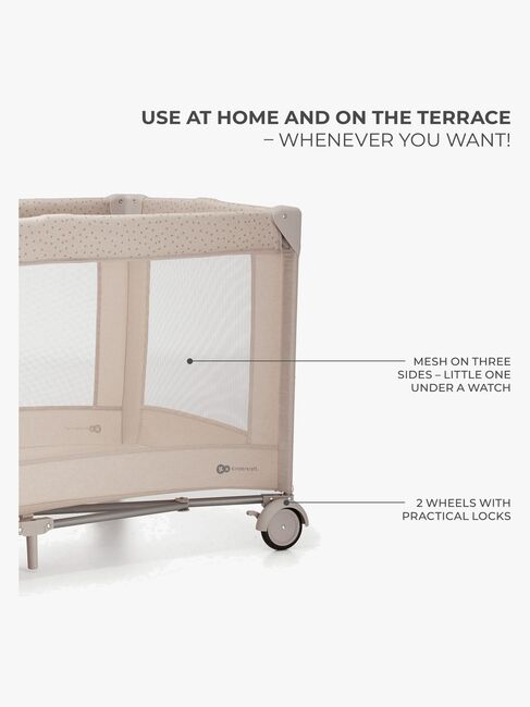 Kinderkraft JOY 2 Weekendseng med Tilbehør, Beige