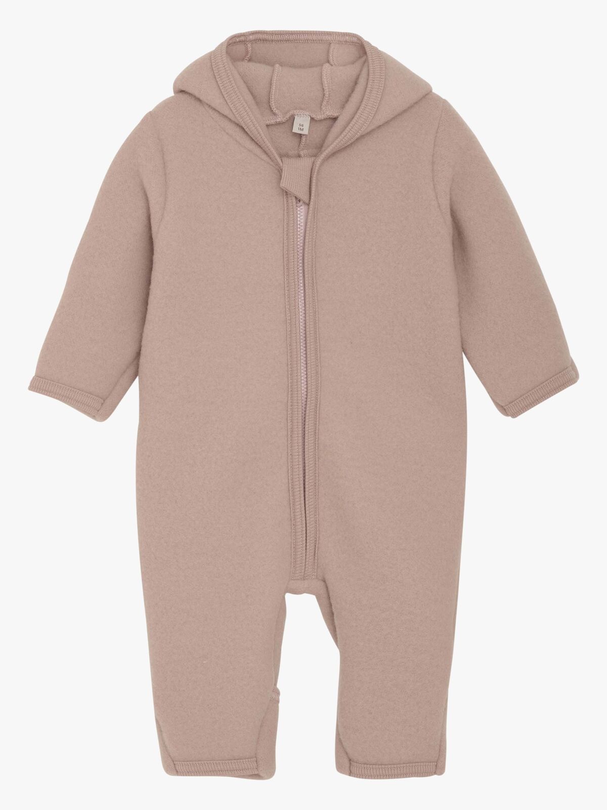 Huttelihut Flyverdragt Merinould med Ører, Mahogany Rose