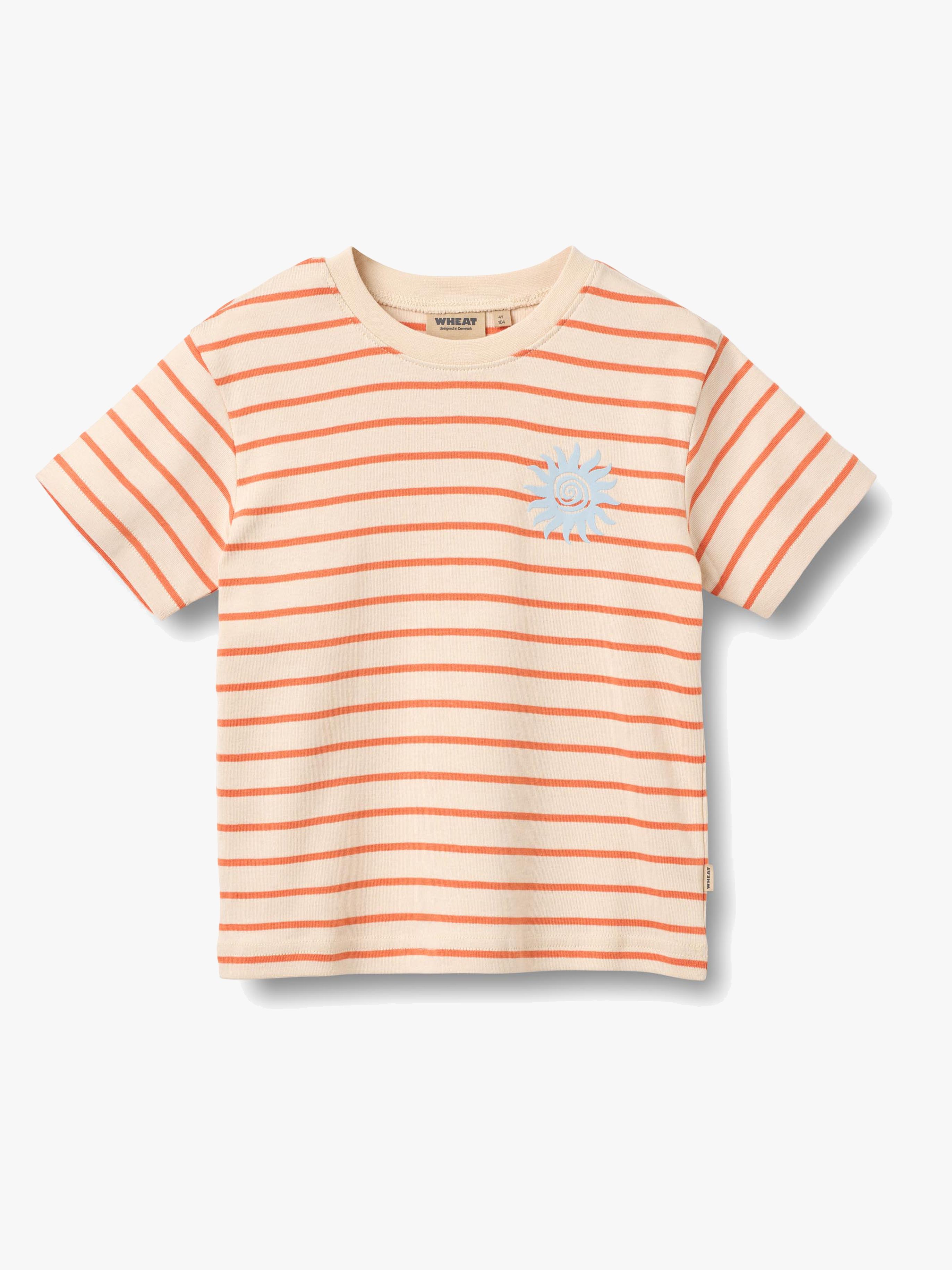 Wheat Jay T-shirt, Orange Stripe, 128