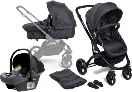 Beemoo Move 2-in-1 Kombivogn inkl. Route i-Size Autostol Baby, Asphalt/Mineral Grey