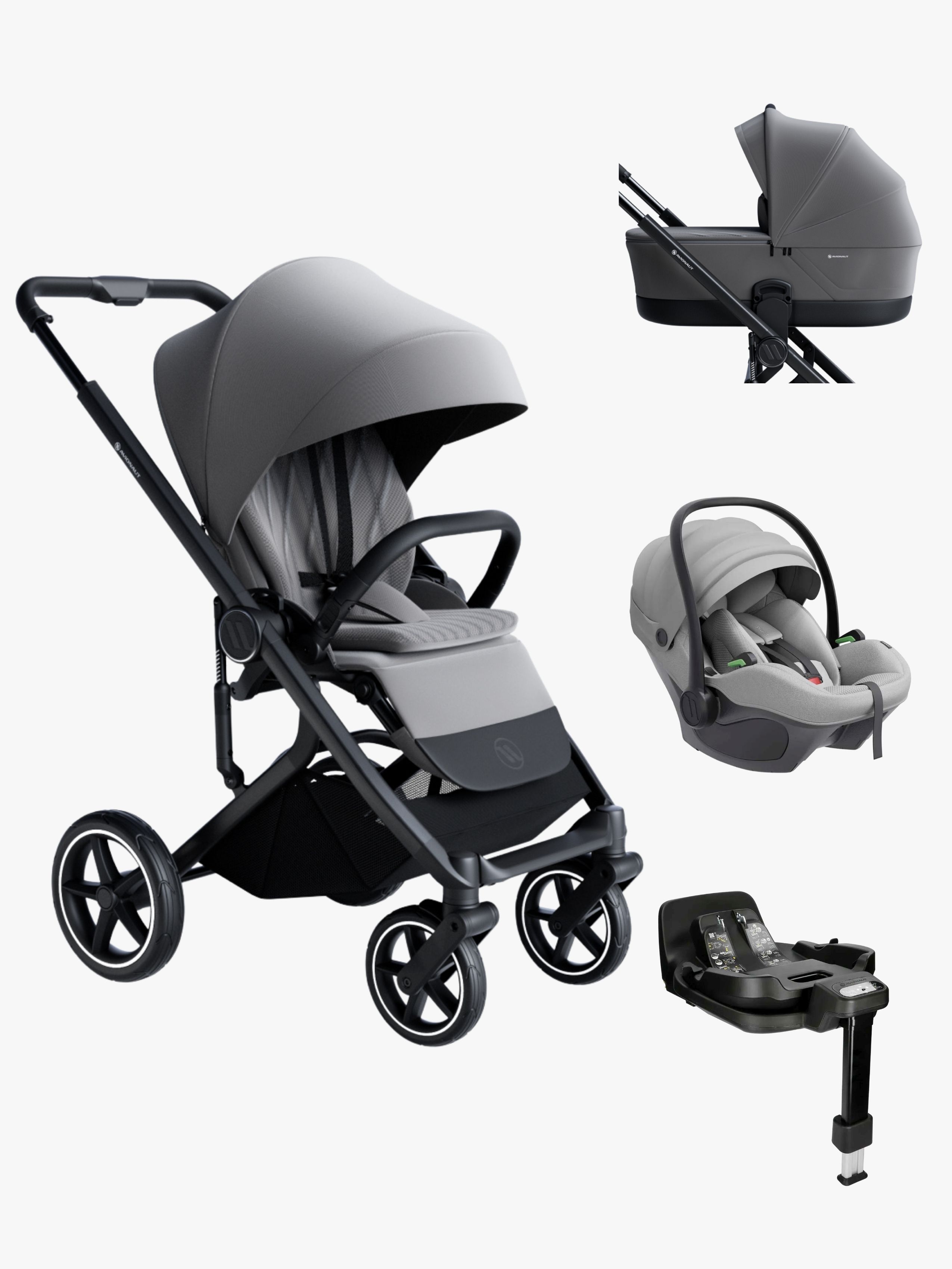 Avionaut Sirius 2 Air Duovogn Inkl. Pixel 3 Babyautostol & IQ Orbit Base, Grey