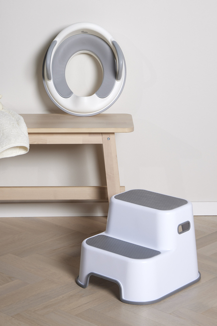 Beemoo CARE Assist Toiletsæde & Skammel, White/Grey