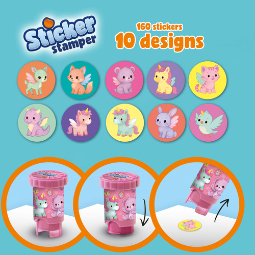 SES Creative Stempel med Klistermærker Fantasidyr