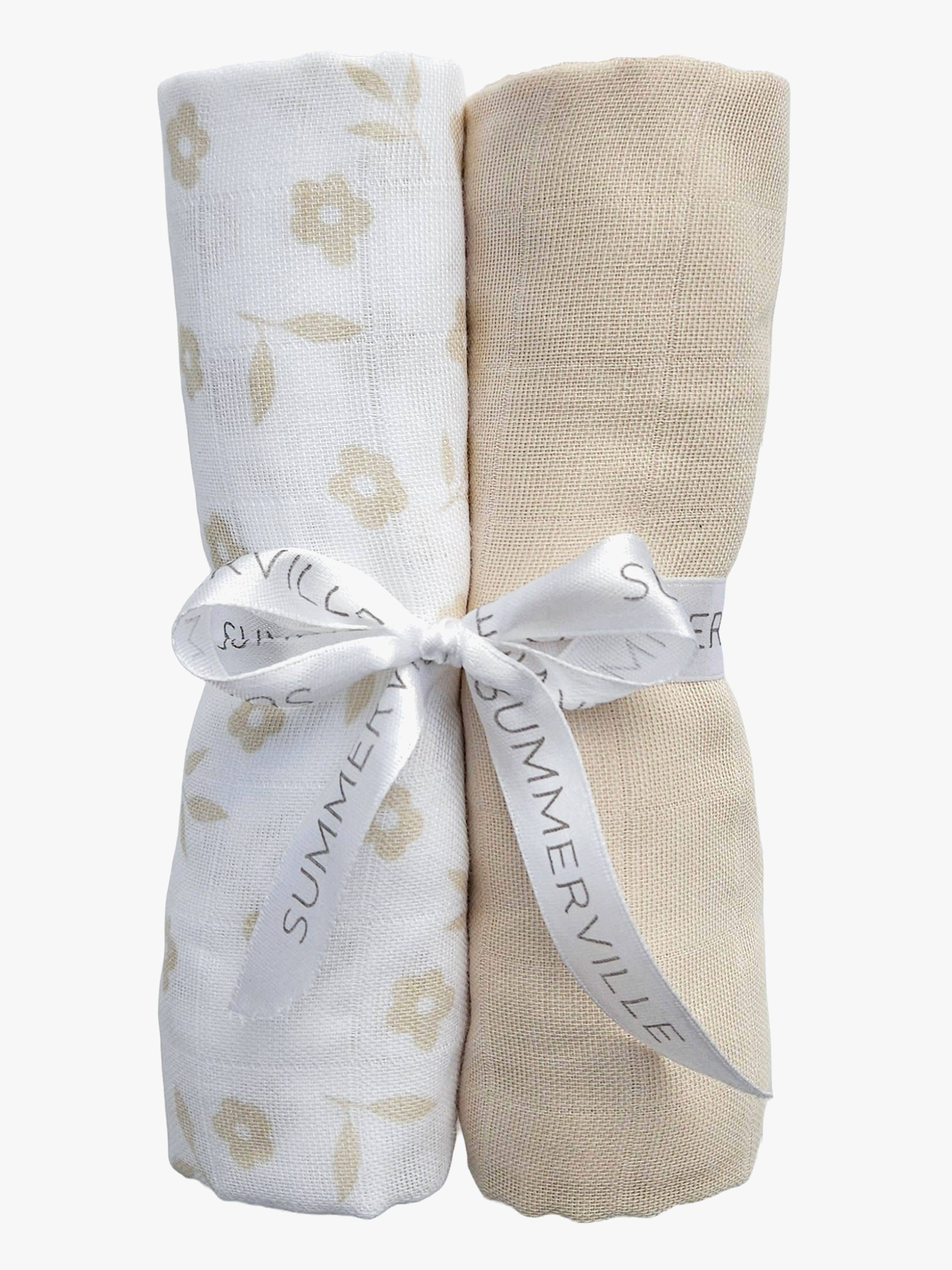 Summerville Organic Musselin Tæppe 2-pak, Petal/Sandshell