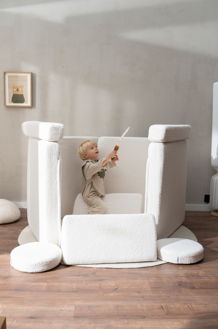 Shappy Play Teddy Bygbar Sofa 160x80 cm, Cream White