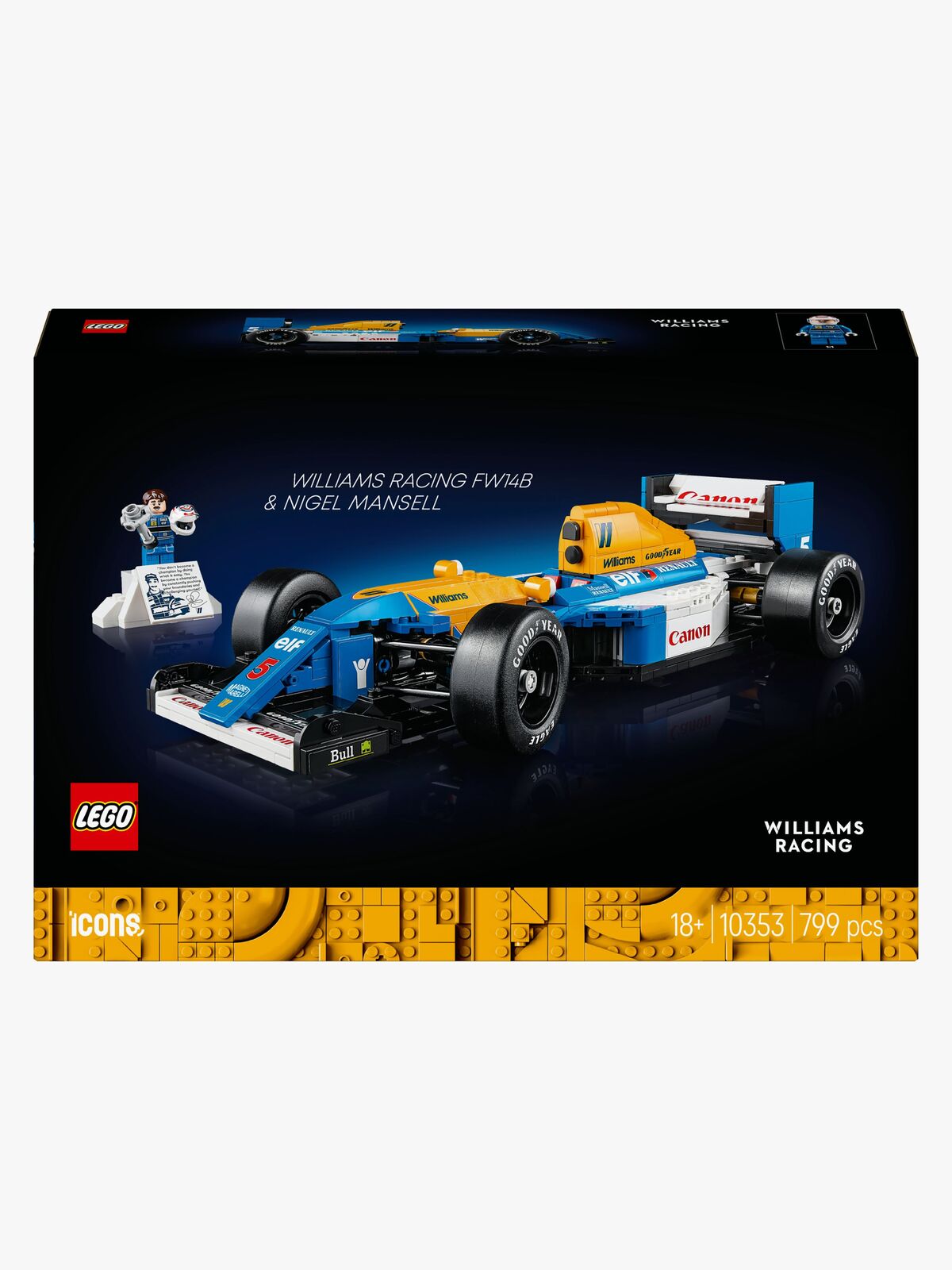 LEGO Icons 10353 Williams Racing FW14B og Nigel Mansell