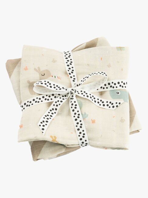 Done By Deer Celebration Musselin Tæppe 2-pak, Sand