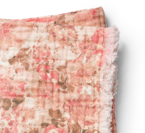 Elodie Soft Cotton Tæppe, River Rose