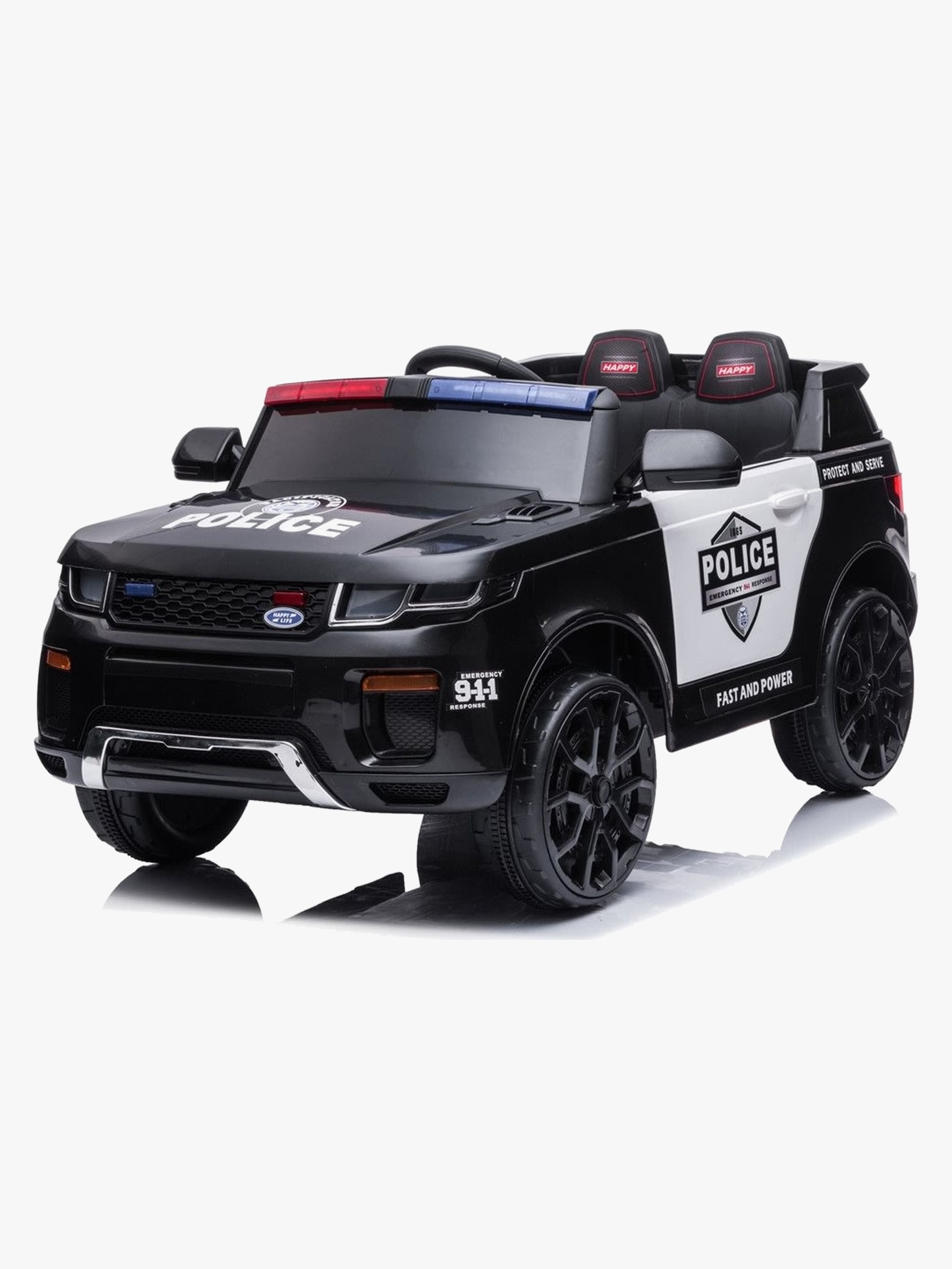 Azeno Elbil Politibil SUV 12V, Sort, El bil til børn