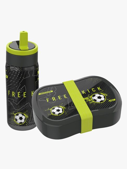 LunchBuddies Football Madkasse og Flaske, Black
