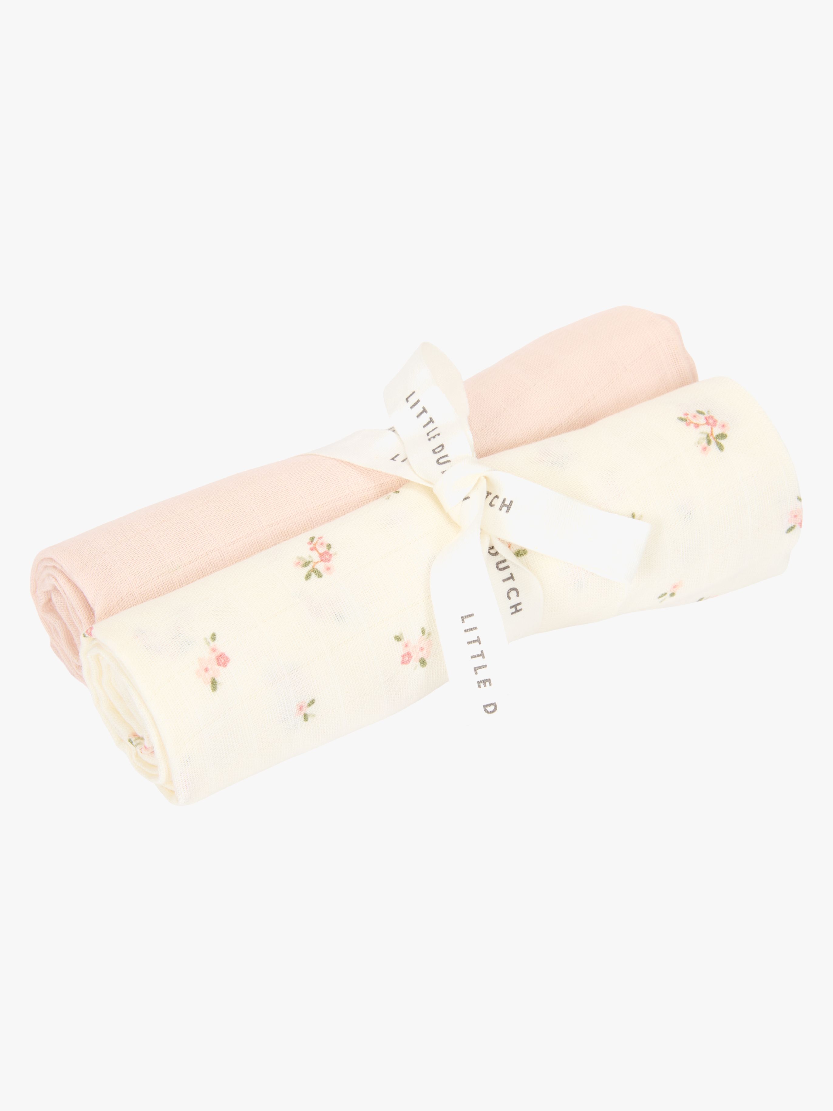 Little Dutch Fairy Blossom & Blossom Tæpper/ Stofbleer i Musselin 2-pak, Hvid