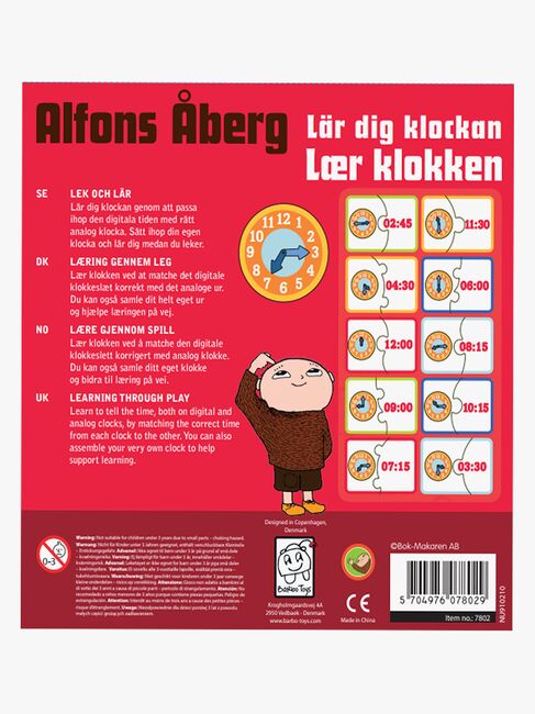 Alfons Åberg Børnespil 20 Brikker Lær Klokken