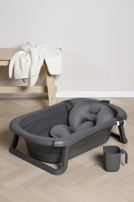 Beemoo CARE Assist Badekar inkl. Badestøtte & Skyllekande, Deep Grey