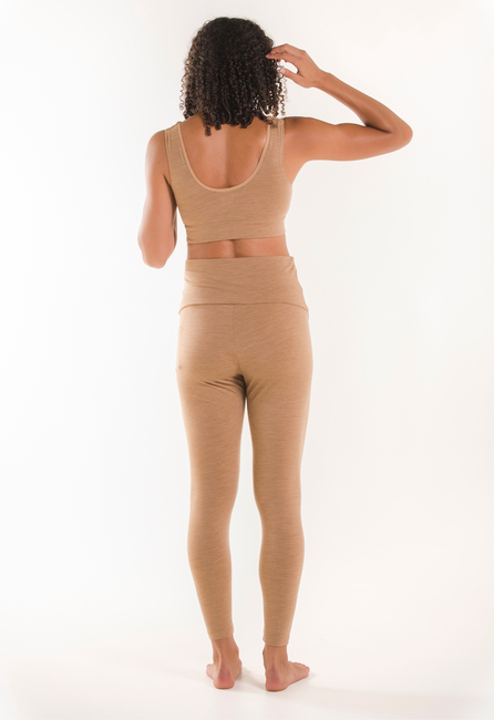 Boob Merinould Leggings, Brown Melange